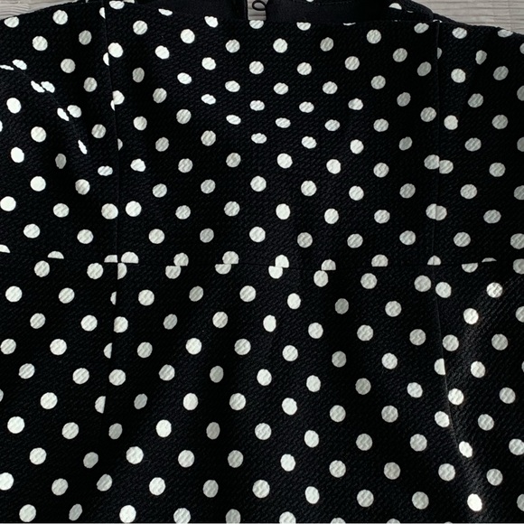 NINE WEST Women’s Black/White Polka Dot Dress Crew Neck Knee Length Flare SIZE 6 - Picture 9 of 15